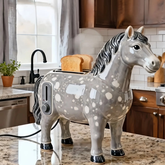 Creative 2-Slice Toaster | Horse Design Cute Aesthetic Kitchen Appliance for Cozy Breakfast & Unique Home Decor