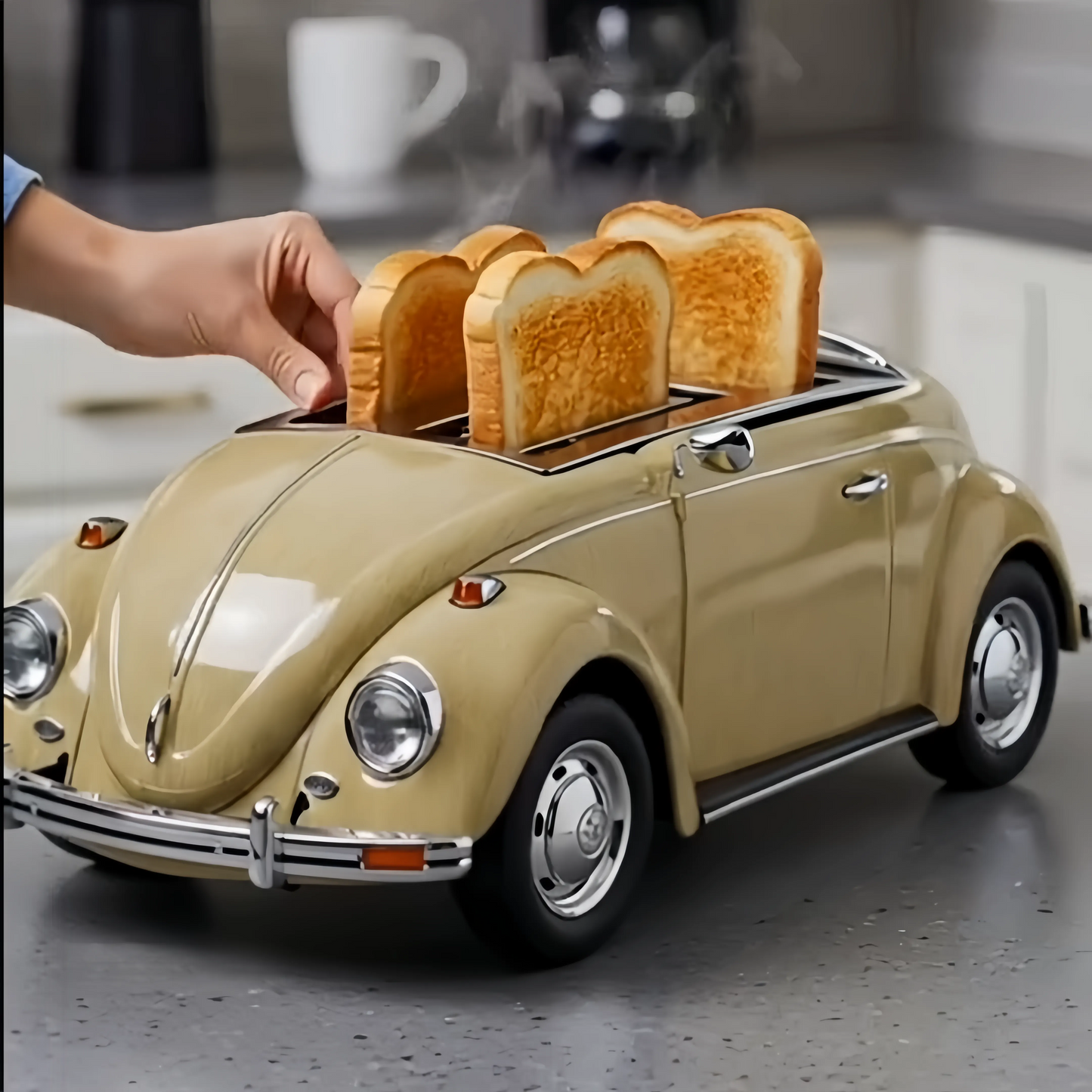 Creative 4-Slice Toaster – Retro CarDesigns for Fun Breakfasts & Unique Kitchen Decor