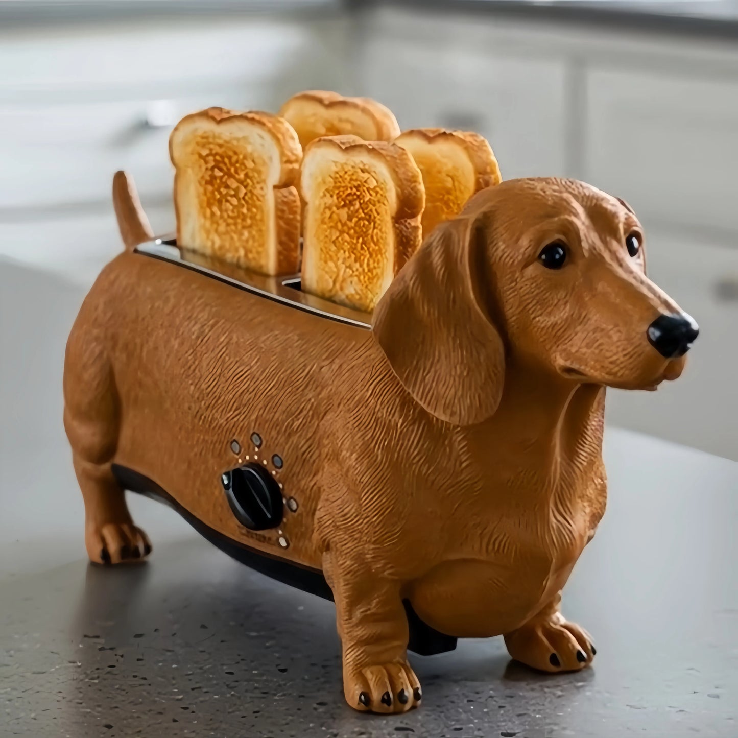 Creative 4-Slice Toaster – Puppy Designs for Fun Breakfasts & Unique Kitchen Decor