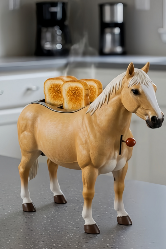 Vintage Horse Shaped Bread Toaster - Fun Aesthetic Breakfast Kitchen Appliance & Horse Lover Gift Idea