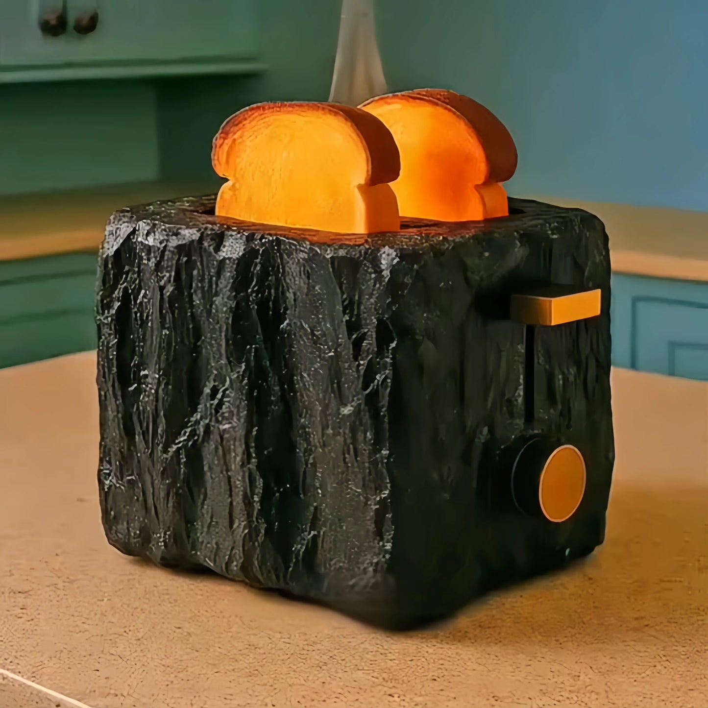 Modern Mineral Stone Texture 2-Slice Toaster | Smart Heat & Timeless Design Kitchen Appliances-Lava Black