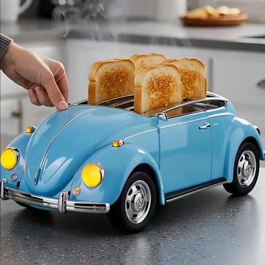 Creative 4-Slice Toaster – Retro Car Designs for Fun Breakfasts & Unique Kitchen Decor