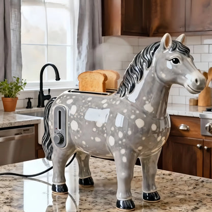 Creative 2-Slice Toaster | Horse Design Cute Aesthetic Kitchen Appliance for Cozy Breakfast & Unique Home Decor