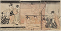 Net Fishing at Night on the Sumida River by Kitagawa Utamaro (Japanese, c. 1754–1806) - Classic Painting canvas print