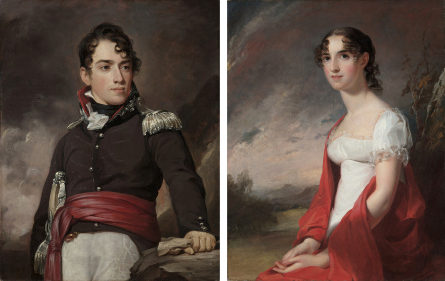 Portraits of Jean Terford David and Mary Sicard David by Thomas Sully (American, born England, 1783–1872) - Classic Art canvas print