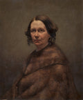 Mrs. Goss The Woman in Fur by Caroline L. Ransom (American, 1838–1910) - Classic Art canvas print