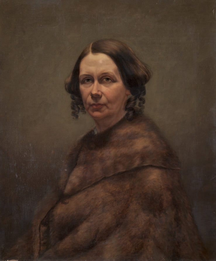 Mrs. Goss The Woman in Fur by Caroline L. Ransom (American, 1838–1910) - Classic Art canvas print
