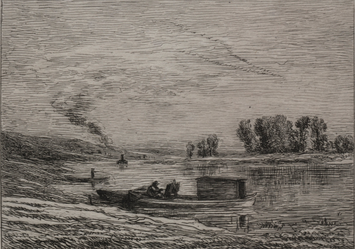 The Boat in Conflans by Charles François Daubigny (French, 1817–1878) - Classic Painting canvas print