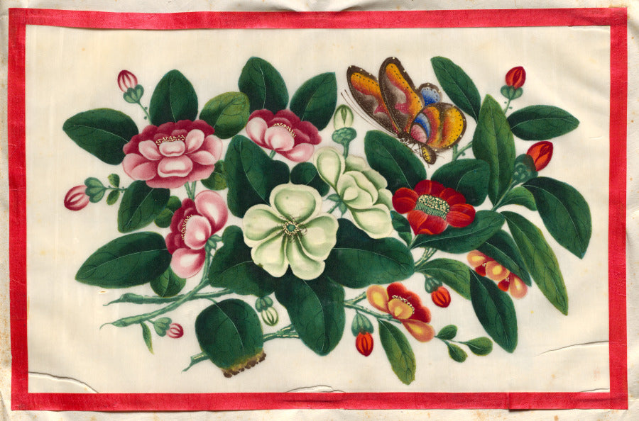 Painting Seven from Illustrated Book of Flowers and Butterflies by  - Classic Art canvas print