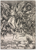 Revelation of St. John St. Michael fighting the Dragon by Albrecht Dürer (German, 1471–1528) - Classic Painting canvas print