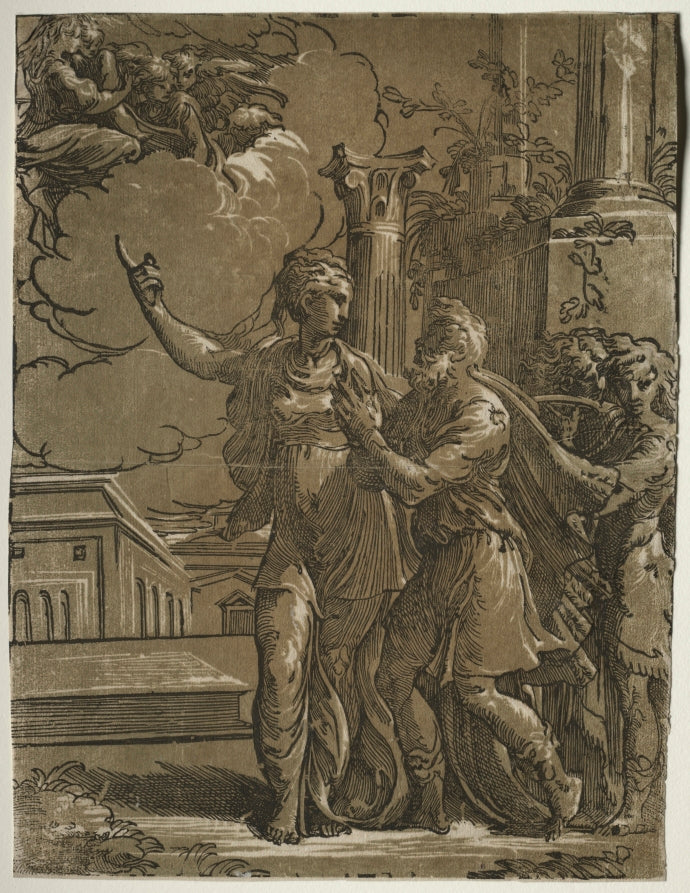 Tiburtine Sibyl and the Emperor Augustus by Parmigianino (Italian, 1503–1540) - Classic Painting canvas print