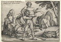 The Labors of Hercules Hercules Crushing Antaeus by Hans Sebald Beham (German, 1500–1550) - Classic Painting canvas print