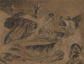 Fighting Animals by Carle Vernet (French, 1758–1836) - Classic Painting canvas print