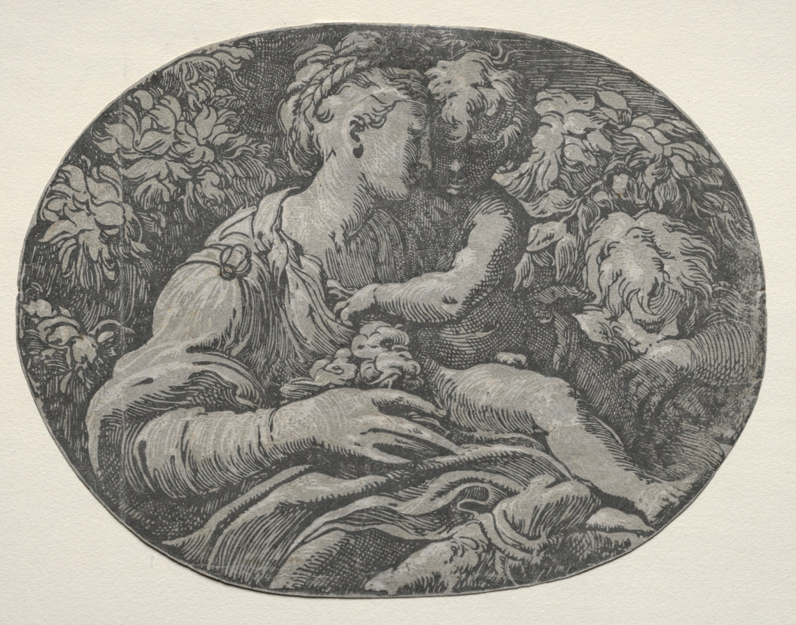 Virgin and Child with St. John by Antonio da Trento (Italian, c. 1508–c. 1550) - Classic Painting canvas print