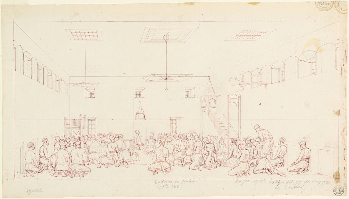 Tartars at Prayer by Auguste Raffet (French, 1804–1860) - Classic Painting canvas print