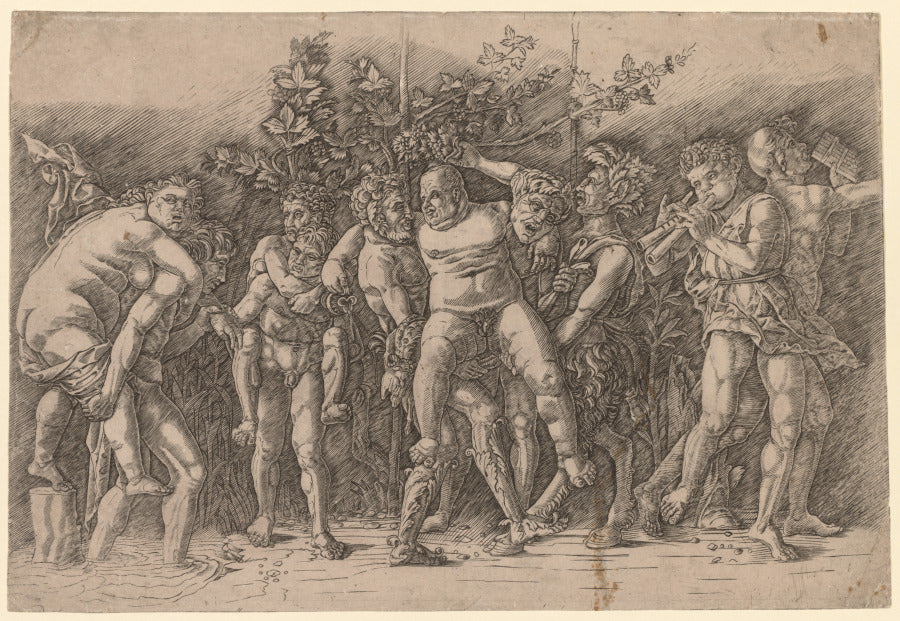 Bacchanal with Silenus by Giovanni Antonio da Brescia (Italian) - Classic Painting canvas print