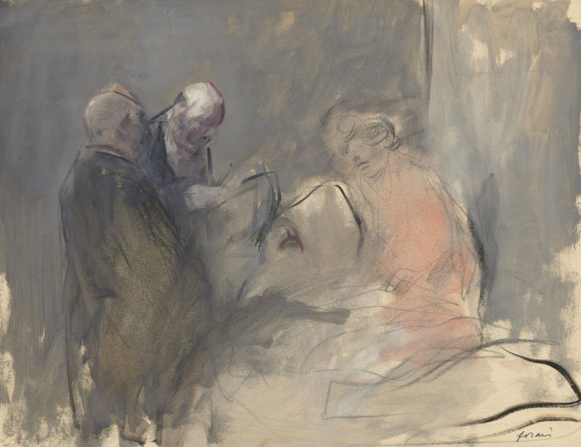 In the Hospital recto by Jean Louis Forain (French, 1852–1931) - Classic Painting canvas print