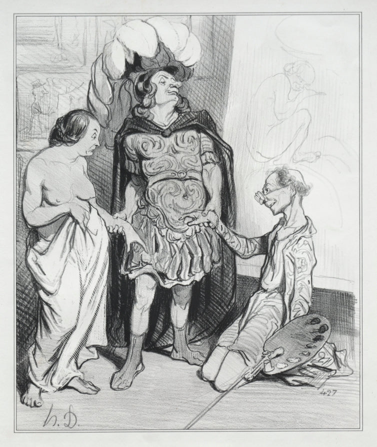 Apelles and Campaste by Honoré Daumier (French, 1808–1879) - Classic Painting canvas print