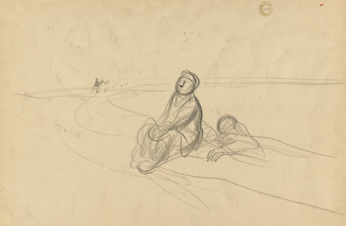 Two Figures on a Road verso by Jean Louis Forain (French, 1852–1931) - Classic Painting canvas print