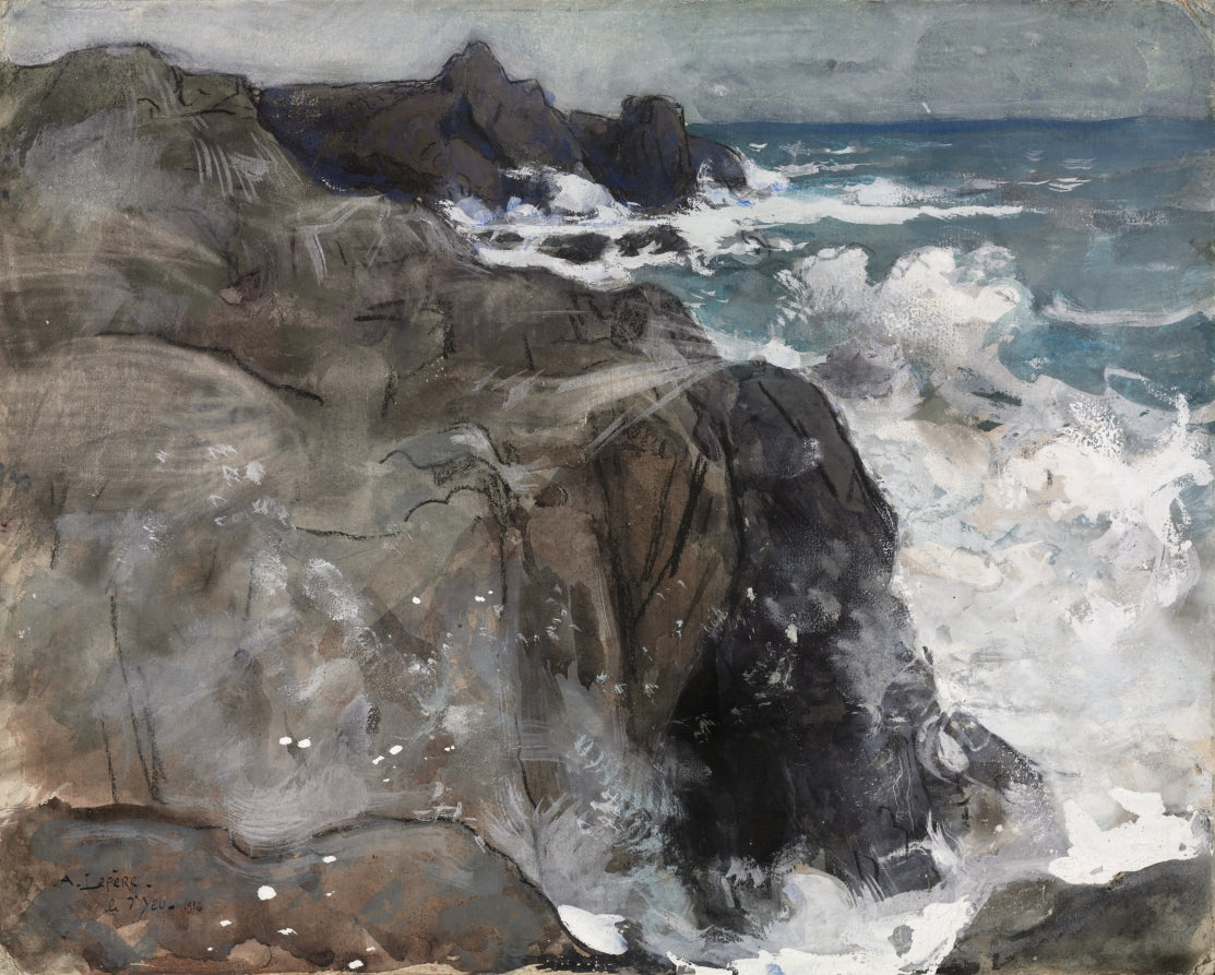 Storm on the Island of Yeu by Auguste Louis Lepère (French, 1849–1918) - Classic Painting canvas print