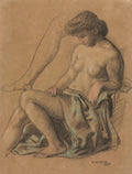 Draped Figure Seated by William Strang (British, 1859–1921) - Classic Painting canvas print