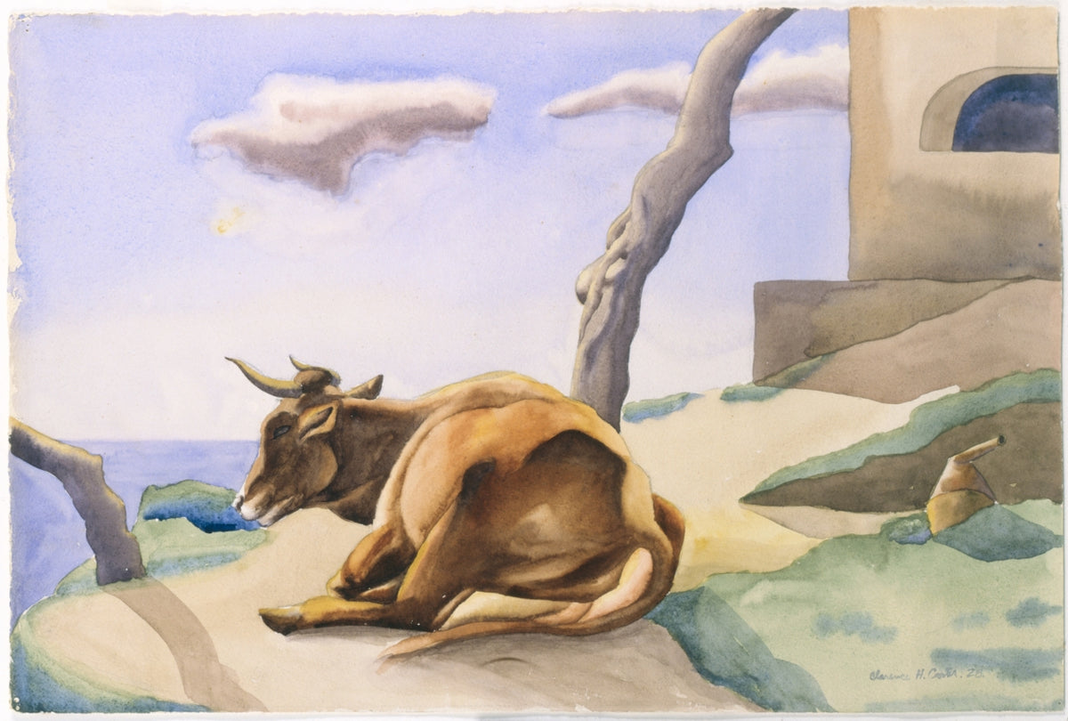 The Patient Cow by Clarence Holbrook Carter (American, 1904–2000) - Classic Painting canvas print