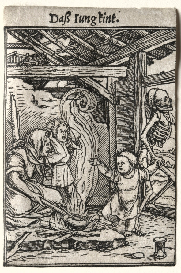 Dance of Death  The Child by Hans Holbein the Younger (German, active England and Switzerland, 1497/98–1543) - Classic Painting canvas print