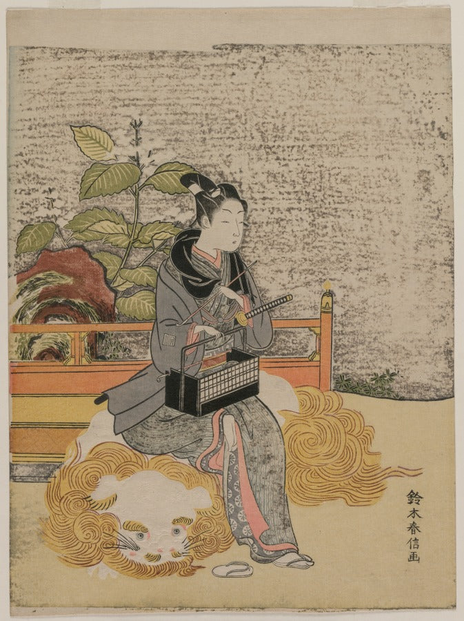 Youth as a Stand-in Monju by Suzuki Harunobu (Japanese, 1724–1770) - Classic Painting canvas print