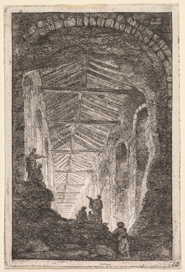 The Antique Gallery by Hubert Robert (French, 1733–1808) - Classic Painting canvas print