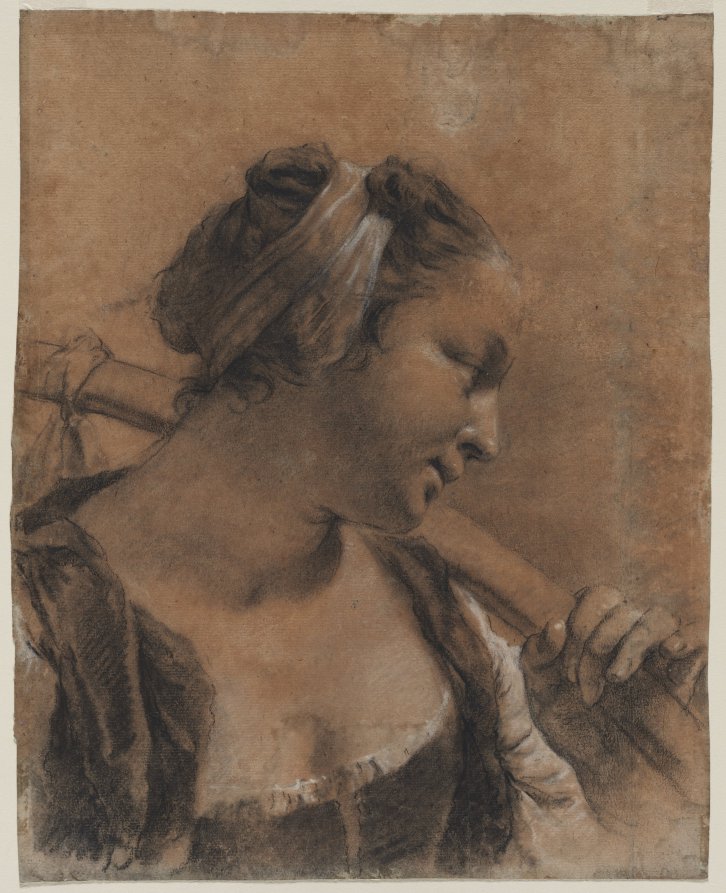 A Portrait of Rosa with a Shoulder Stick by Giovanni Battista Piazzetta (Italian, 1682–1754) - Classic Art canvas print