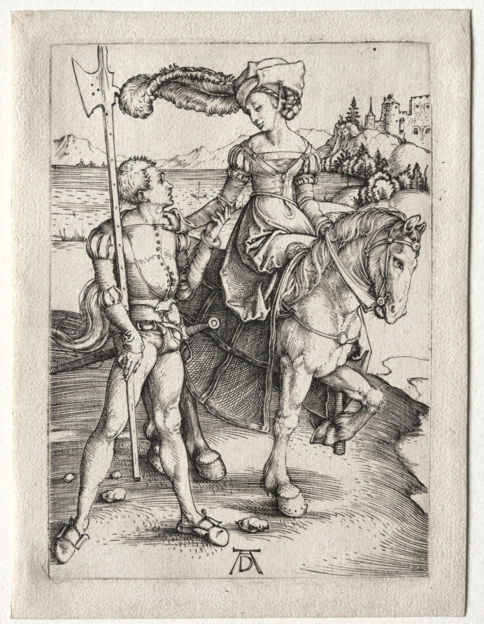 The Lady Riding and the Landsknecht by Albrecht Dürer (German, 1471–1528) - Classic Painting canvas print