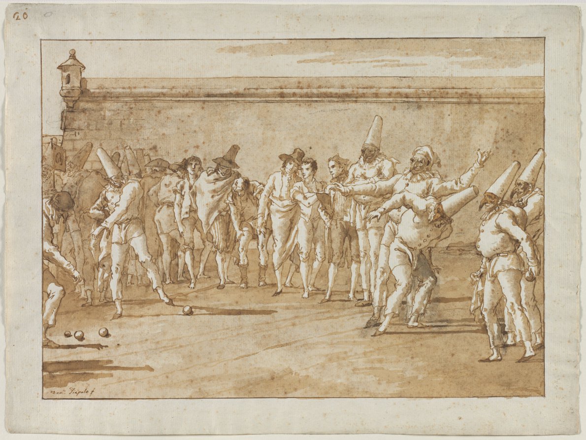 The Game of Bowls by Giovanni Domenico Tiepolo (Italian, 1727–1804) - Classic Art canvas print