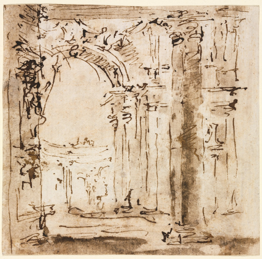 Sketch of the Labyrinth of the Villa Pisani by Francesco Guardi (Italian, 1712–1793) - Classic Painting canvas print