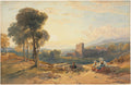 Landscape, Italy by William Leighton Leitch (British, 1804–1883) - Classic Painting canvas print