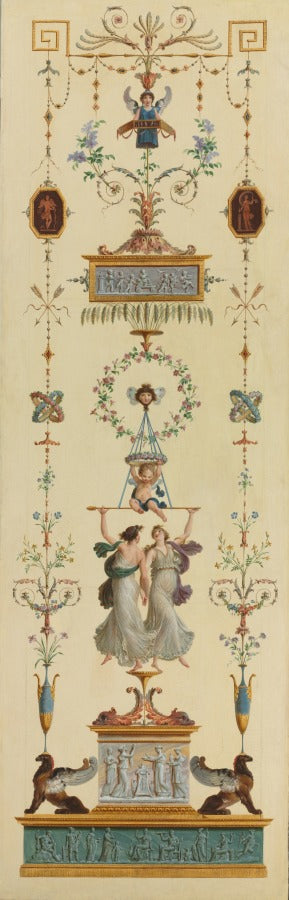 Decorative Panels, Double-leaf Doors, Overdoor Paintings by Pierre Rousseau (French, 1751–1829) - Naive Art canvas print