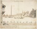 Eighteen Views of Rome The Piazza del Popolo recto by Lievin Cruyl (Flemish, c. 1640-c. 1720) - Classic Painting canvas print