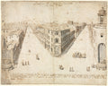 Eighteen Views of Rome The Quattro Fontane Looking Toward Monte Cavallo by Lievin Cruyl (Flemish, c. 1640-c. 1720) - Classic Painting canvas print