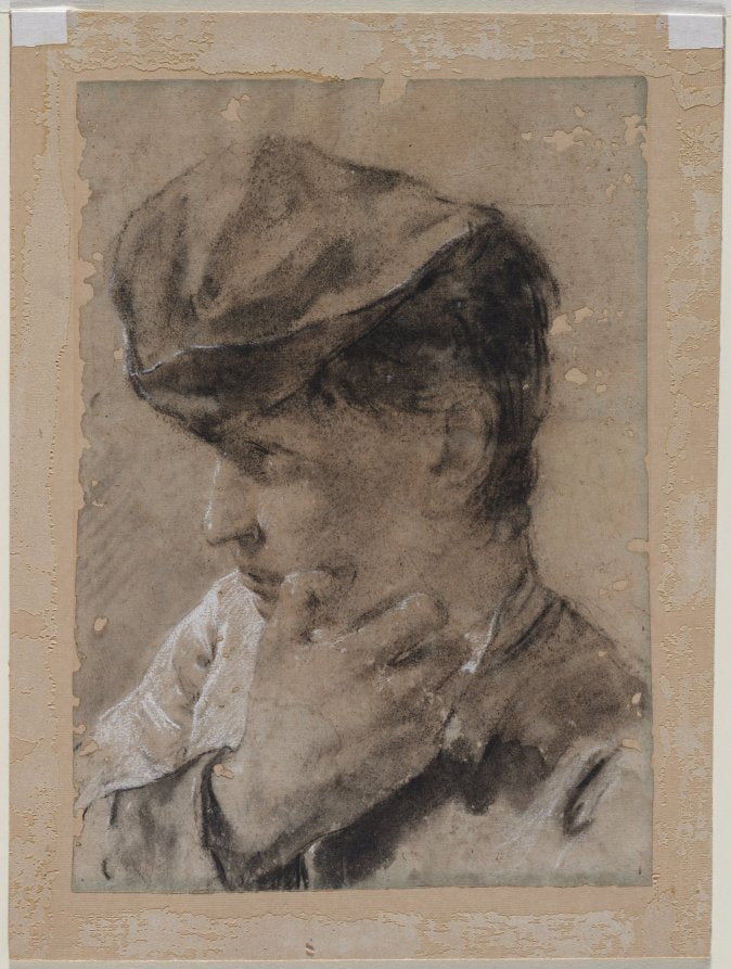 Head of a Young Man in a Cap by Giovanni Battista Piazzetta (Italian, 1682–1754) - Classic Painting canvas print