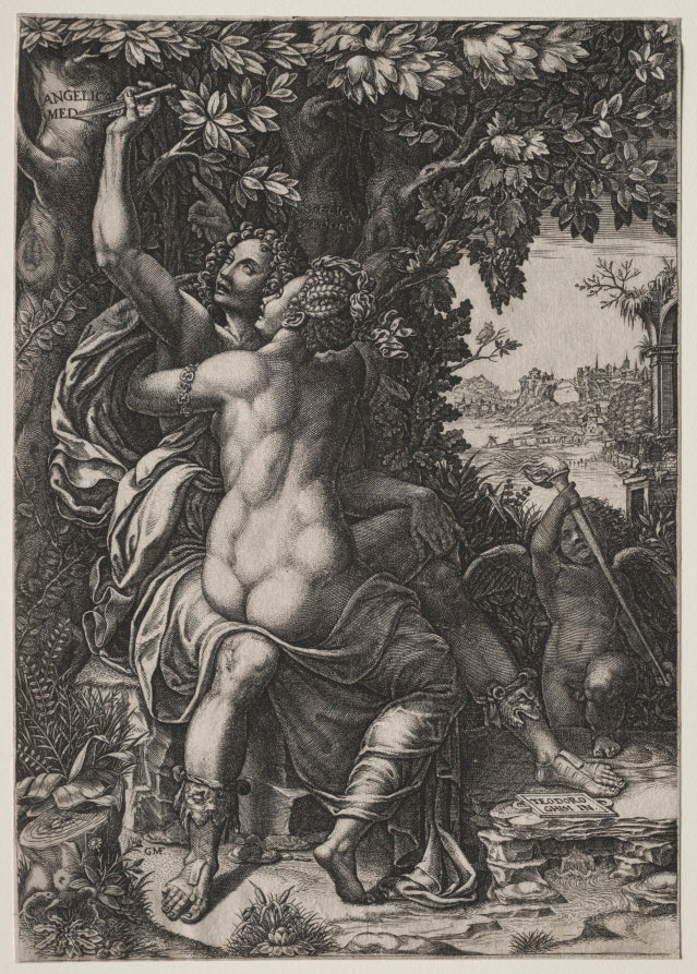 Angelica and Medoro by Giorgio Ghisi (Italian, 1520–1582) - Classic Painting canvas print