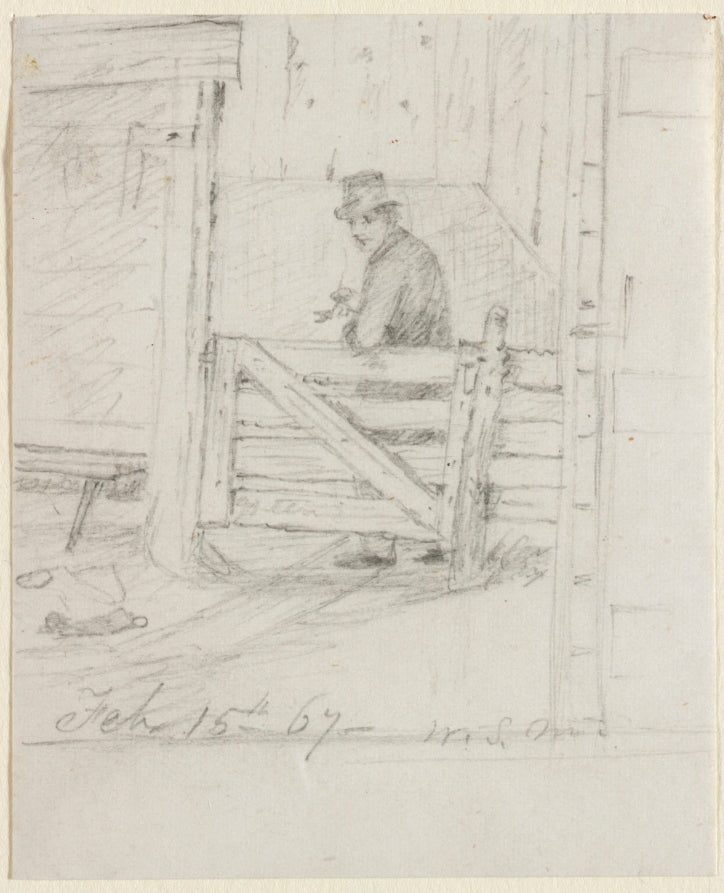 Resting on the Fence by William Sidney Mount (American, 1807–1868) - Classic Painting canvas print