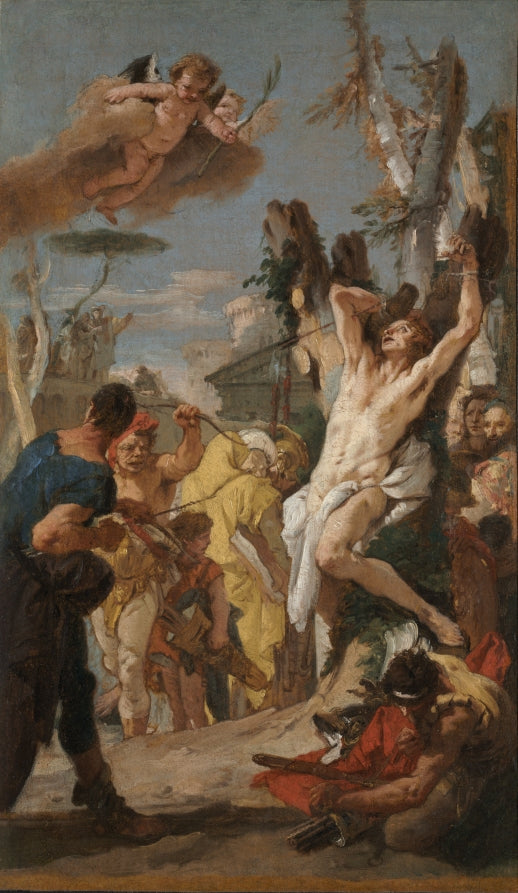 Study for The Martyrdom of Saint Sebastian for the Augustinian monastery at Diessen, Germany by Giovanni Battista Tiepolo (Italian, 1696–1770) - Classic Art canvas print