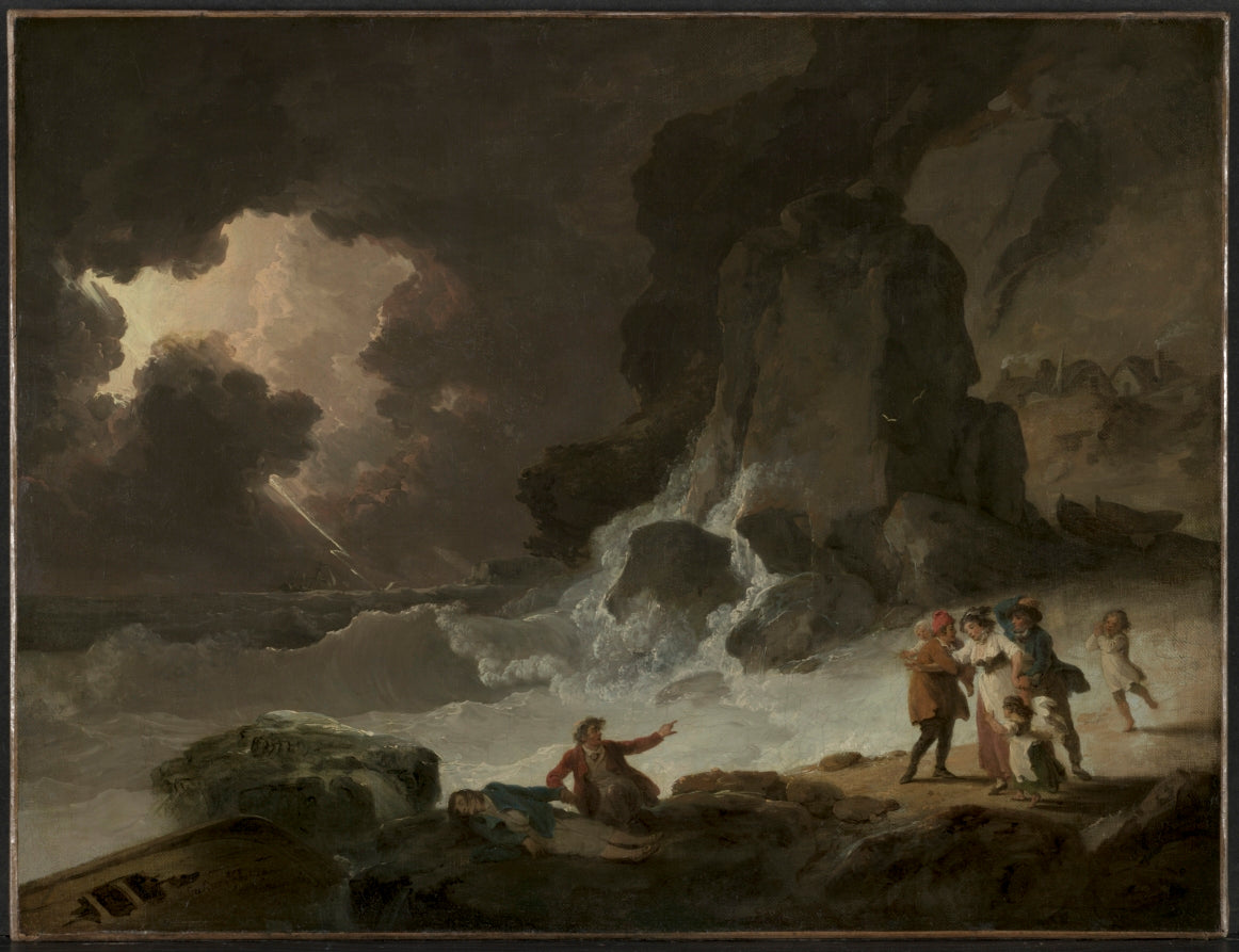 A Storm Behind the Isle of Wight by Julius Caesar Ibbetson (British, 1759–1817) - Classic Art canvas print