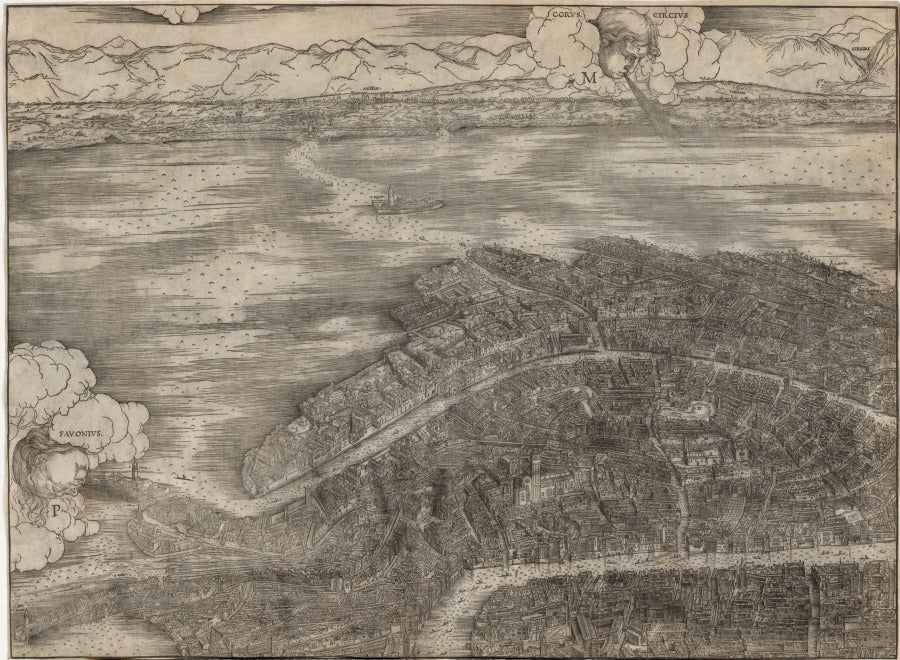 View of Venice by Jacopo de' Barbari (Italian, c. 1460/70–c. 1516) - Classic Painting canvas print