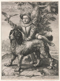 Portrait of Frederick de Vries and His Dog by Hendrick Goltzius (Dutch, 1558–1617) - Classic Painting canvas print