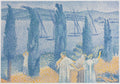The Promenade Landscape with Cypresses by Henri-Edmond Cross (French, 1856–1910) - Classic Painting canvas print