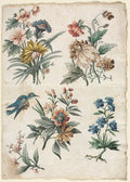 Floral Designs with a Blue Bird by Giacomo Cavenezia (Italian) - Classic Painting canvas print