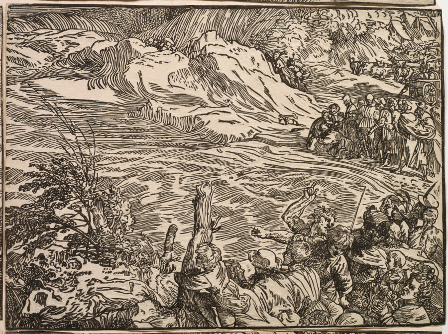 The Submersion of Pharaoh's Army in the Red Sea by Titian (Italian, c. 1488–1576) - Classic Painting canvas print