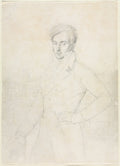 Portrait of a Young Man Standing on the Quirinal with the Turris Comitum in the Background by Jean-Auguste-Dominique Ingres (French, 1780–1867) - Classic Painting canvas print