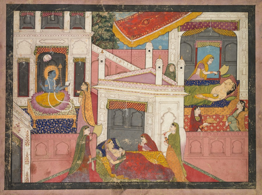 The birth of Rama and his brothers, from Chapter 17 of the Bala Kanda Book of Childhood of the Adhyatma Ramayana Rama's Journey of the Supreme Spirit from the Brahmanda Purana Ancient Scripture of the Cosmic Egg by  - Classic Art canvas print