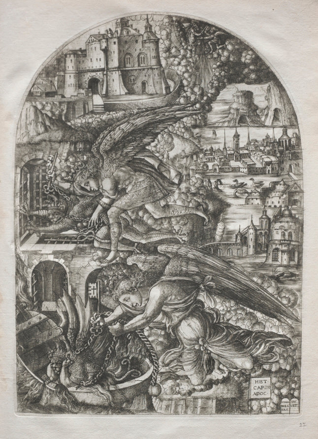 The Apocalypse  Satan Bound for a Thousand Years by Jean Duvet (French, 1485–1561) - Classic Painting canvas print
